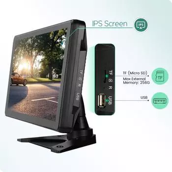 GreenYi 10,36-дюймовый 4-канальный сенсорный экран автомобильный MP4 DVR рекордер монитор с AHD 1080P ночным видением водонепроницаемая камера для грузовиков/автобусов/домов на колесах without SD card