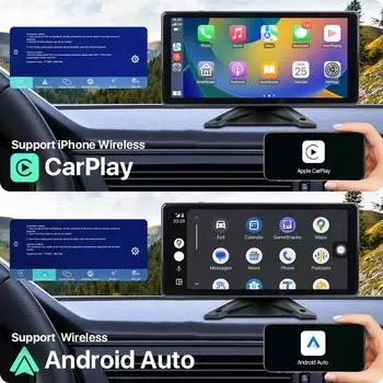 GreenYi 10,36-дюймовый IPS сенсорный экран WiFi беспроводной Apple Carplay Android-Auto 4CH записывающий DVR монитор AHD 1920x1080P камера None