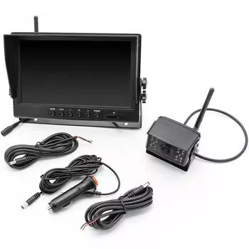 GreenYi 9-дюймовый цифровой беспроводной резервный DVR с камерой записи и 4-канальным AHD-монитором для грузовиков/прицепов/автобусов/пикапов/трейлеров