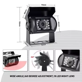 GreenYi DC 12~24 В Автомобильная парковочная камера ИК ночного видения Водонепроницаемая камера заднего вида с 10M 15M 20M RCA видеокабелем для автобуса грузовика