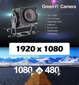 GreenYi HD AHD 1920*1080P Starlight Night Vision Truck Bus Задний Вид Реверсивный Резервный Автомобиль AHD Камера