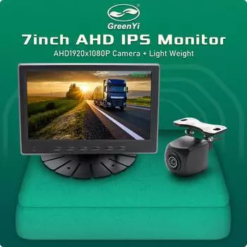GreenYi Качество HD 7-дюймовый IPS экран AHD Автомобильный парковочный монитор с AHD 1920*1080P Fisheye объективом заднего вида камера заднего вида