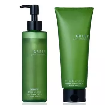 GREEP [Лосьон для снятия макияжа + Очищающий гель] Уход за порами от прыщей [Нет необходимости мыть лицо, мочить руки, можно наращивать ресницы] Сделано в Японии 180 мл+220 г
