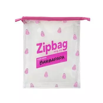GreetingLife Barbapapa Stand Clear Pouch L Pattern BBZ-121 розовый