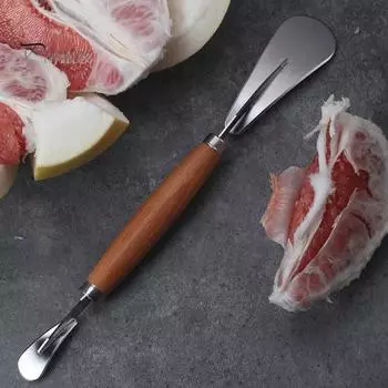Грейпфрутовый нож из нержавеющей стали Гранатовый нож Эргономичная ручка Кухонный нож для чистки лимона, апельсина, лука серебряный