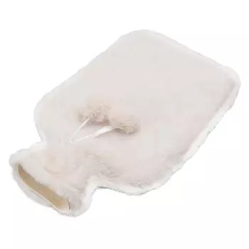 Грелка 2000 мл для инъекций воды Грелка с плюшевым чехлом для облегчения дискомфорта бежевый бежевый