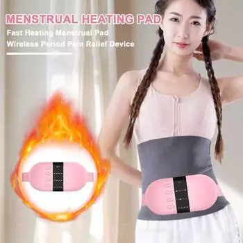 Грелка для менструации с 3 режимами Быстрый нагрев Низкая температура шума Регулируемая менструальная судороги Облегчение боли Нагревательный пояс Массажное устройство