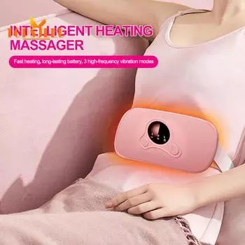 Грелка для периодов с 3 режимами массажа, быстрый нагрев, низкий уровень шума, регулировка температуры, обезболивающий нагревательный пояс, массажное устройство розовый