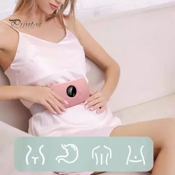 Грелка для периодов с 3 режимами массажа, быстрый нагрев, низкий уровень шума, регулируемая температура, обезболивающий нагревательный пояс, массажное устройство розовый