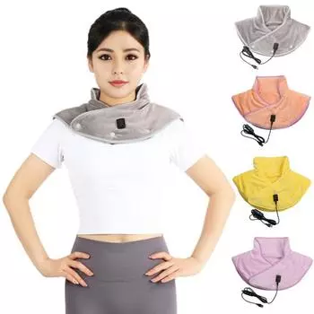 Грелка для плеч, шеи, спины, электрическая грелка, перезаряжаемая, двухсторонняя, плюшевая, беспроводная, мобильная, устройство для тепловой терапии розовый