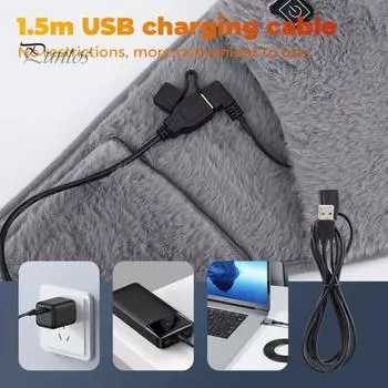 Грелка для поясницы с регулируемой температурой, моющаяся, с автоматическим выключением, безопасная в использовании, облегчающая боль, электрическая грелка-обертка серый