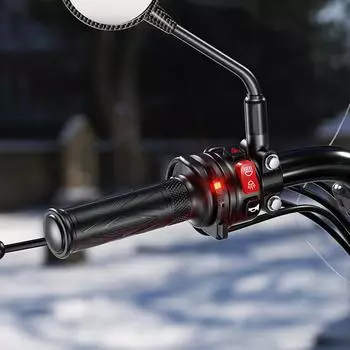 Грелка для рук на руль скутера DC 12 В, электрическая ручка с подогревом, 5 передач, руль для мотоцикла, интеллектуальный контроль температуры для зимы CHINA