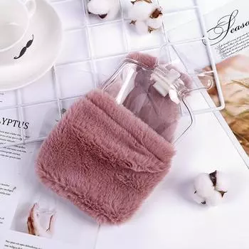 Грелка для рук в виде плюшевого кролика, грелка для живота в спальне, грелка для рук с героями мультфильмов, мини-взрывобезопасная грелка для бутылок с водой серый