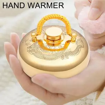 Грелка из чистой меди, утолщенная грелка, теплые руки, сокровище, ретро, теплая железная грелка для рук, массажные пластины для ног золотой