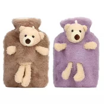 Грелка многофункциональная емкость 1000 мл с широким горлом, симпатичная мультяшная грелка для дома Brown