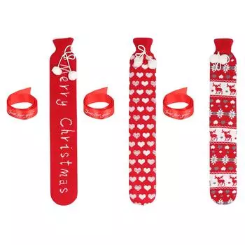 Грелка мягкая резиновая трикотажная грелка для согревания плеч шеи талии красный 2л #2