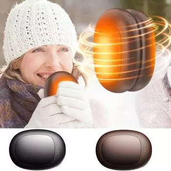 Грелка с цифровым дисплеем, грелка для рук, 5000 мАч, грелка для рук, два в одном, перезаряжаемая One Size коричневый