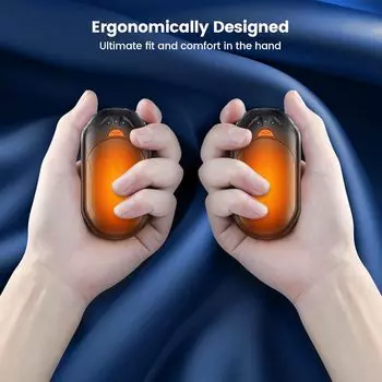 Грелки для рук, перезаряжаемые, 2 шт., 6000 мАч, перезаряжаемая грелка для рук, 20 ч, электрическая грелка для рук, портативный карманный обогреватель, карманный размер грелка для рук 2 Pack чёрный