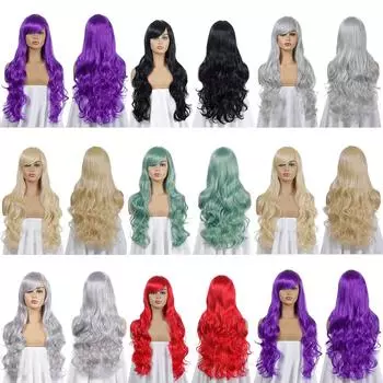 Gres Женский парик Лолиты Синий Блондин Серый Косплей Волнистый Парик для Cos/вечеринки Длинные Женские Высокотемпературные Волокна Cos Боковая Часть Парик золотой