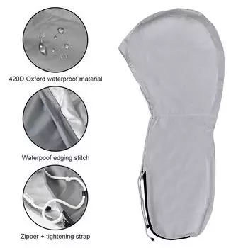 Grey 420D Sunshade Anti-scratch Waterproof Heavy Duty Engine Motor Covers Boat Protector Full Outboard Engine Cover 30-150HP