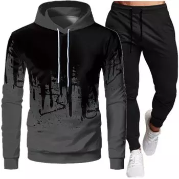 Grey Fashion Men Women Sets Tracksuit Autumn Winter New Men s Hoodies + Sweatpants Two Piece Suit Hooded Casual Sets Male Clothes S красный