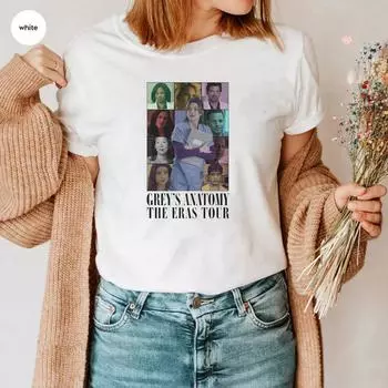 Grey S Anatomy The Og X Eras футболка Grey S Anatomy винтажная футболка серый Sloan Memorial Hospital с коротким рукавом медицинский сериал S белый