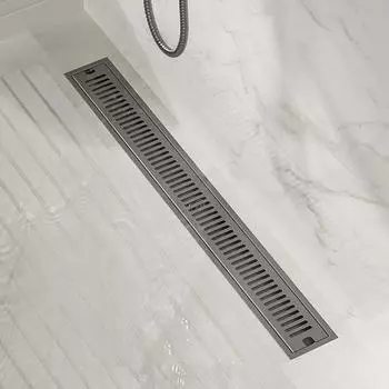 Серый слив для душа на балконе ванной комнаты 304 из нержавеющей стали с длинным линейным быстрым сливом, боковой слив 20 30 40 50 см 10x20cm серый