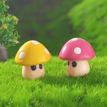 Грибная фигурка Микропейзаж Домашний декор Миниатюрные украшения для сада Сказки Украшения Аксессуары Современная фигурка оранжевый