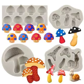 Грибная форма для шоколада, силиконовые формы для грибов, инструменты для украшения торта, топпер для кексов, конфеты, шоколадная жевательная резинка, формы для пасты белый