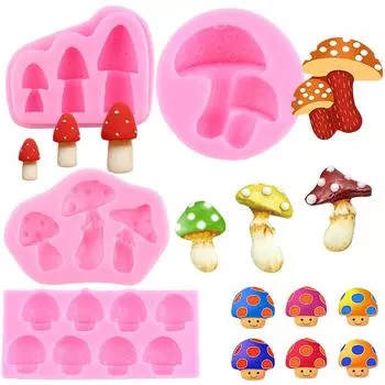 Грибная форма для шоколада, силиконовые формы для грибов, инструменты для украшения торта, топпер для кексов, конфеты, шоколадная жевательная резинка, формы для пасты белый