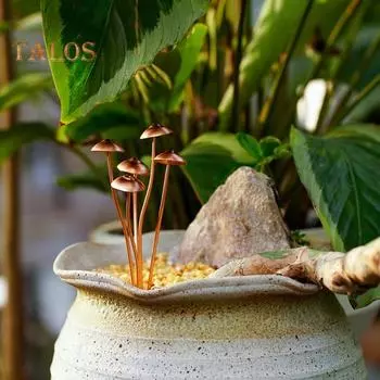 Грибная металлическая декоративная садовая стойка, нержавеющая, устойчивая к коррозии, простая установка, уличная дорожка, патио, грибная статуя золотистый