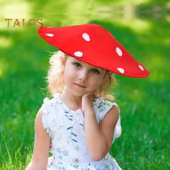 Грибная шляпа, красный/зеленый костюм грибной шляпы с белыми точками для детей и взрослых, аксессуар для косплея, праздничная шапочка для фотосессий на сцене Kid зелёный