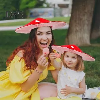 Грибная шляпа, красный/зеленый костюм грибной шляпы с белыми точками для детей и взрослых, аксессуар для косплея, праздничная шапочка для фотосессий на сцене Kid красный