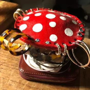 Грибная стойка для сережек, настольное украшение, украшение из смолы, новый стиль 9X9X7cm красный