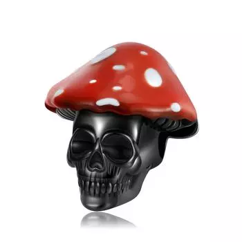 Грибной череп из бисера, ниша, дизайн, смешанные аксессуары для браслета, бусины с большими отверстиями, ювелирные изделия из серебра 925 пробы