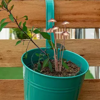 Грибной садовый колышек для статуи, украшение для цветочного горшка из металла на открытом воздухе,