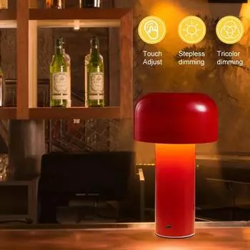 Грибной светильник, небольшой ночник, регулируемый, беспроводной, сенсорный, перезаряжаемый, портативный, для кафе, гостиной, спальни, декора, освещения