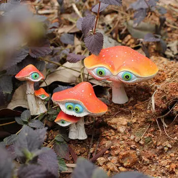 Грибы Сад Колья Гриб Открытый Земля Куча Двор Сцена Макет Декор