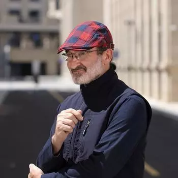 Grid Cloth Retro Duck Tongue Cap Men National Wind Do Old Forward Cap Literary Wind Beret Ladies Hat M56-58cm серый