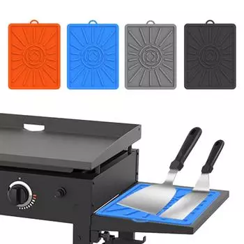 Коврики для инструментов для жаровни, коврики для боковой полки гриля, силиконовый коврик для гриля для кухни, уличной столешницы, водонепроницаемый коврик, подставка для посуды, барбекю синий