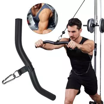 Гриф для трицепса AU Curl Tricep Press Down Bar черный для мощной тренировки спины и трицепса
