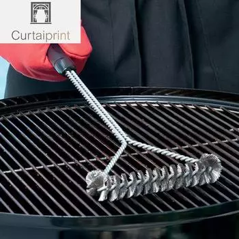 Гриль для барбекю, щетка для барбекю, инструмент для очистки, аксессуары для гриля, щетина из нержавеющей стали, антипригарные щетки для чистки, аксессуары для барбекю