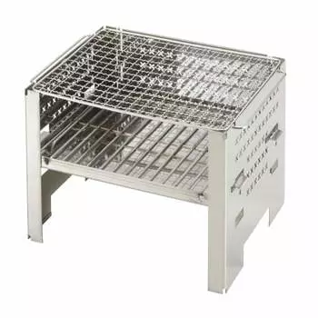 Гриль-костёр BUNDOK BD-404 Кемпинговая плита из нержавеющей стали Прибл.. 260x290x180мм