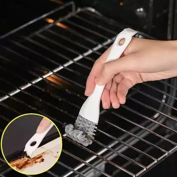 Grill Brush V-shaped Hooked Brush and Scraper Multifunctional Barbecue Kit Net Cleaning Brush for Kitchen Gadget