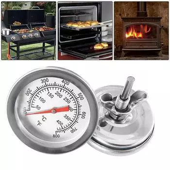 Grill Thermometer Pit Wood Smoker Barbecue Charcoal Thermometer Temperature Gauge Thermometer Fahrenheit/ Kitchen Tools