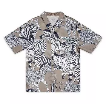 Grimey Animal Satin Button Up рубашка с коротким рукавом L