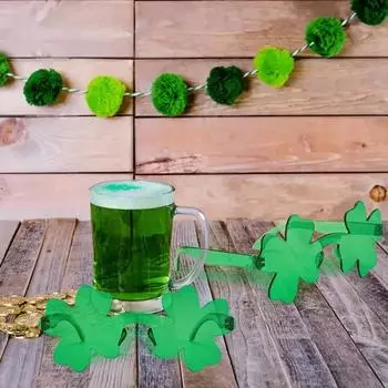 Грин Стрит. День Святого Патрика Солнцезащитные очки без оправы Костюм для вечеринки Ирландский национальный праздник 4 leaf clover