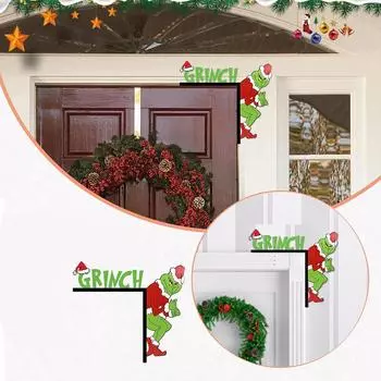 Гринч Рождественское украшение для угла двери Креативный домашний декор Подарки для праздничной вечеринки