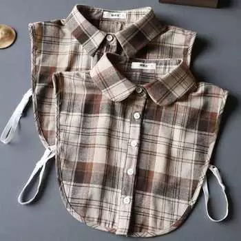 Grind Plaid Fake Collar Женский универсальный фальшивый воротник Воротник рубашки Декоративный воротник рубашки