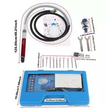 Grinding Mill Engraving Tool 90PSI 58000RPM Mini Pencil Polishing Machine Micro Pneumatic Air Die Grinder 17pcs